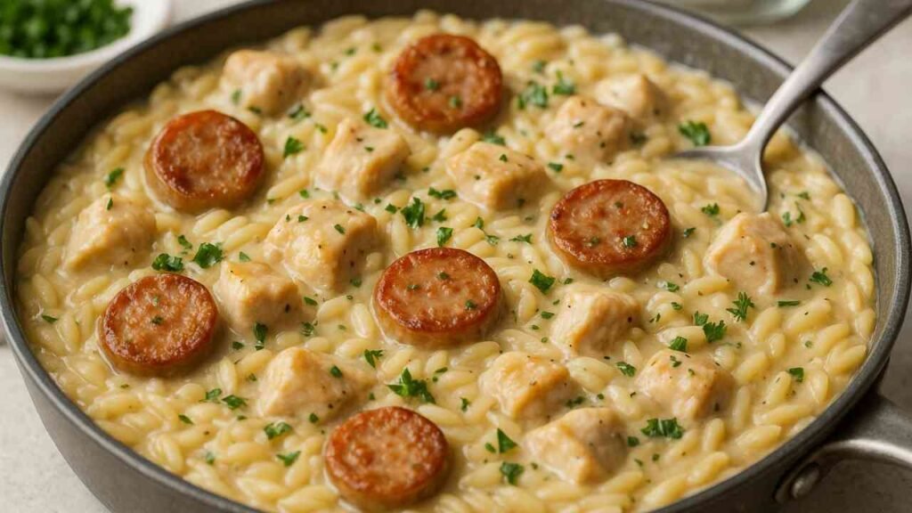 Chicken and Sausage Orzo